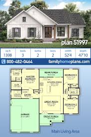 Traditional Style House Plan 51997 With 3 Bed 2 Bath 2 Car Garage Country Style House Plans Country House Plans New House Plans