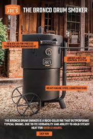 Its movable cooking grate and additional meat hangers let you create your ideal setup, then the unique airflow control system works with the sealed lid to lock in smoky deliciousness for hours. Bronco Drum Smoker Drum Smoker Smoker Oil Drum Bbq