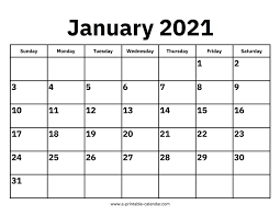 Free printable january 2021 calendar. January 2021 Calendars Printable Calendar 2021