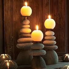 Garden Age Supply Stacked T Light Candle Holder Set Of 4 In 2020 Rock Candle Holder Rock Candle Meditation Room Decor