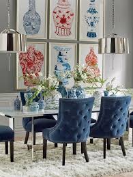 The Chinoiserie Dining Room Chinoiserie Chic Tufted Dining Chairs Dining Room Design Room Decor