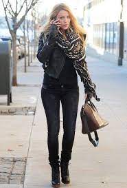 Jacket Celebrity Serena Serena Van Der Woodsen Gossip Girl Beautiful Leather Black Scarf Shoes Celebrity Street Style Star Fashion Fashion