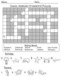 This Is A Part Of My Ocean Animals Activity Pack Comes In Color Bw Clip Art From Educlips In 2020 Word Puzzles For Kids Ocean Animals Crossword Puzzle