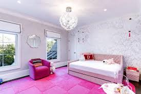 Pink Girls Room With Hot Pink Carpet Tiles Contemporary Girl S Room Bedroom Carpet Carpet Design Pink Girl Room