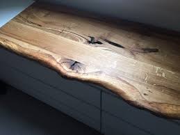 Leimholzplatte Rustikal Plus Eiche Baumkante Vorne 160x50x3cm Geolt Eiche Rustikal Holz