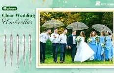 Amazon.com: 60 Pack Clear Wedding Umbrellas Bulk Transparent ...