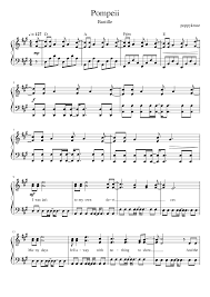 Free printable and easy chords ver. Piano Sheet Music Bastille Pompeii Piano Sheet Music