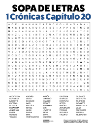 Juegos cristianos para ninos juegos biblicos. Sopa De Letras De La Biblia Gratis 1 Cronicas Capitulo 20