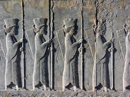 Immortals Carving Persepolis Via Wikipedia Persian Empire Ancient Persia Persian