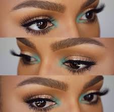 Black And Blue Inner Corner Of Eye The Green On The Inner Corner Of Her Eyes Really Completes This Look And Adds A Little Something Eye Makeup Makeup For Black Women Gorgeous Makeup