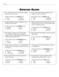 Context Clues Practice Worksheet Context Clues Context Clues Worksheets Reading Intervention
