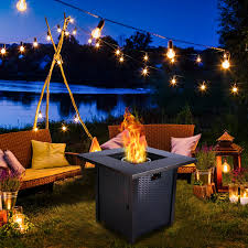 The perfect patio heater provides warmth during chilly weather. Enyopro 28 Outdoor Gas Fire Pit Table 40 000 Btu Propane Patio Heater With Lid And Lava Rocks Propane Fire Pit Table With Auto Ignition For Garden Patio Backyard Picnic All Weather Fire Pit K882