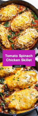 Tomato Spinach Chicken Skillet Low Carb Keto Best Chicken Recipes Spinach Stuffed Chicken Nutrisystem Recipes