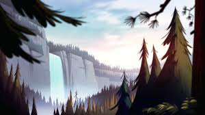 A Picture Of A Waterfall From The Opening Theme Song Of Gravity Falls Fall Wallpaper Fall Background Gravity Falls Secrets