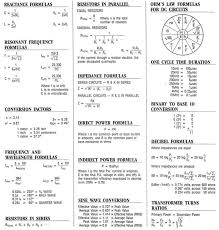 Radio Electronics Formulas Cheat Sheet Pdf Google Search Electrical Engineering Books Electronic Engineering Electrical Engineering