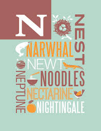 All offers are valid only while supplies last. Letter N Words Typography Illustration Alphabet Poster Design Stock Vector Illustration Of Elements Children 46597996