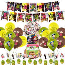 Amazon.com: 82 Pcs Gravity Falls Theme Birthday Party Decorations,Party  Supply Set for Kids with 1 Happy Birthday Banner Garland , 13 Cupcake  Toppers, 18 Balloons,50 Stickers for Party Decorations : Toys & Games
