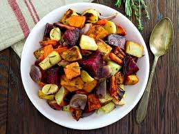 oven roasted root vegetables colorful
