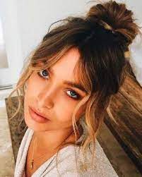 long bangs dutt frisur dutt haare frisur messy dutt