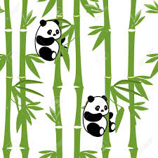 Black And White Cute Baby Panda Drawing Raster Illustration Animals Pattern With Cute Baby Panda Bamboo Background Black And White Bear Animal Illustration Digital Illustration Tutorial Illustration