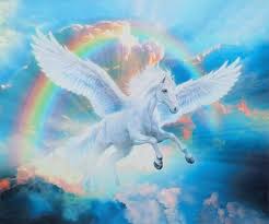 Panel Pegasus Pferd Einhorn Regenbogen Flugel Wolken Stoff Baumwolle Patchwork Quilt Baumwollstoff Unicorn Pictures Pegasus Art Unicorn And Fairies