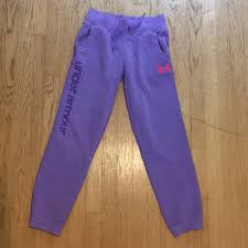 Under Armour Girls Size Large Purple Sweatpants