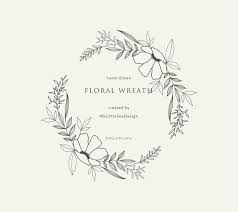 Black And White Simple Transparent Background Flower Clipart Hand Drawn Floral Oval Wreath On Transparent Background Etsy Floral Wreath Drawing How To Draw Hands Floral Wreaths Illustration