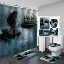 We did not find results for: Blue Mermaid Pirate Ship Shower Curtain Bath Mat Toilet Cover Rug Bathroom Decor Ebay