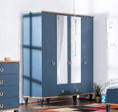 دولاب غرفة اطفال مودرن دولاب بلو 4 أبواب Tall Cabinet Storage Locker Storage Furniture