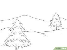 For each side of the tree, draw additional sets of short, curved lines that meet in points. How To Draw A Christmas Landscape 12 Steps With Pictures