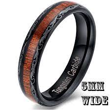 Reg 17500 5mm Real Country Wood Inlay On Hard Black Etsy Wooden Rings Engagement Black Tungsten Carbide Ring Black Tungsten Rings