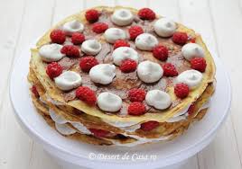 Tort De Clatite Cu Ciocolata Si Zmeura Desert De Casa Maria Popa Food Breakfast Pancakes