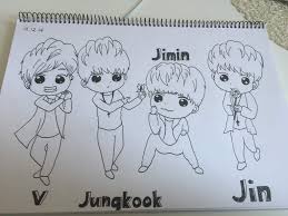 Tutorial drawing丨jeon jung kook 전정국 bts 방탄소년단. Thewallzgallery Cute Coloring Pages Bts