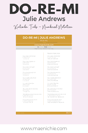 La, a note to follow sew. Easy 17 Key Kalimba Numbered Notation Tabs For Do Re Mi By Julie Andrews Music Chords Drum Sheet Music Song Notes