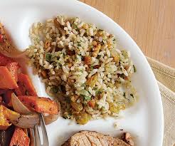 Fresh cut berries, chia and flax seeds, almonds, butter, warmed maple syrup *cooked on the same griddle as buttermilk pancakes. Brown Rice With Walnuts And Golden Raisins Recipe Finecooking