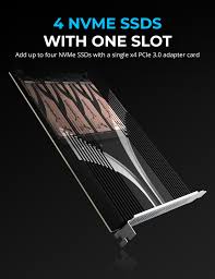 Sabrent 4-Drive NVMe M.2 SSD to PCIe 3.0 X4 Adapter Card EC-P3X4