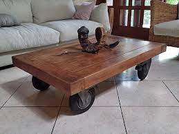 Natalia tempered metal coffee table by east at main (1) $166$227. Industrial Wooden Coffee Table With Wheels Furniture Home Living Furniture Tables Sets On Carousell