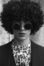 Simon Scurls Male Model With Curls Afro Wearing Men S Designer Shirt And Suit Round Retro Vintage S Long Hair Styles Men Black Hair Boy Damp Hair Styles