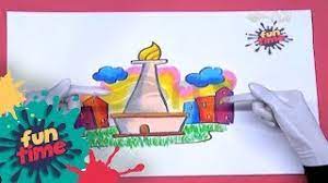 Cara menggambar monas dari huruf i how to draw a monas from a. Gambar Mewarnai Pemandangan Monas Coloring And Drawing