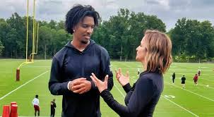 Everyone Is Saying The Same Thing About Dianna Russini's "Thicker Lower Half"  That She Was Showing Off During Interview With Jayden Daniels