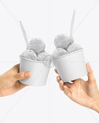 Download Paper Ice Cream Cups In Hands Mockup In Cup Bowl Mockups On Yellow Images Object Mockups PSD Mockup Templates