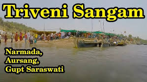 Which is triveni sangam has confluence of three rivers? Chanod Chandod Narmada Ghat Triveni Sangam Historical Travel Youtube