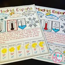El Tiempo Spanish Weather Research Project Distance Learning Friendly Spanish Weather Spanish Projects Research Projects