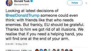M r tusk, 64, said he is returning to. A Top Eu Leader Just Slammed Trump On Twitter Vox
