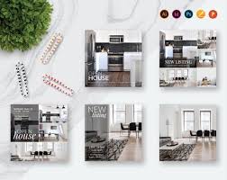 Modern Social Media Pack Templates Instagram And Facebook Optimized Real Estate Interior Desig Interior Desig Social Media Pack Interior Design Instagram
