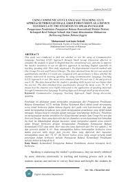Membimbing guru dalam hal menyusun dan melaksanakan program pengajaran, mengevaluasi hasil belajar dan melaksanakan program pengajaran dan remedial. Pdf Using Communicative Language Teaching Clt Approach Through Small Group Discussion As A Device To Stimulate The Students To Speak In English