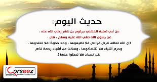 احاديث عن أبي ثعلبة الخشني جرثوم بن ناشر رضي الله عنه عن رسول الله صلي الله عليه وسلم قال إن الله تعالى فرض فرائض فلا تضيعوها ahadith quran karim alae