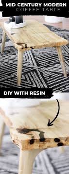 Diy Coffee Table With A Live Edge How To Make It From Raw Wood Mid Century Modern Coffee Table Modern Coffee Table Diy Diy Coffee Table