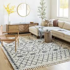 Boho Moroccan Geometric Shag Area Rug