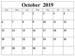 Printable October 2019 Calendar Monthly Planner 12 Month Printable Calendar October Calendar Calendar Printables Calendar Monthly Planner